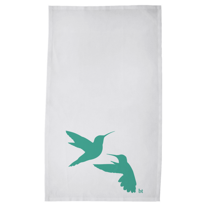 Kitchen Tea Towel Hummingbird Pair Silhouette Design