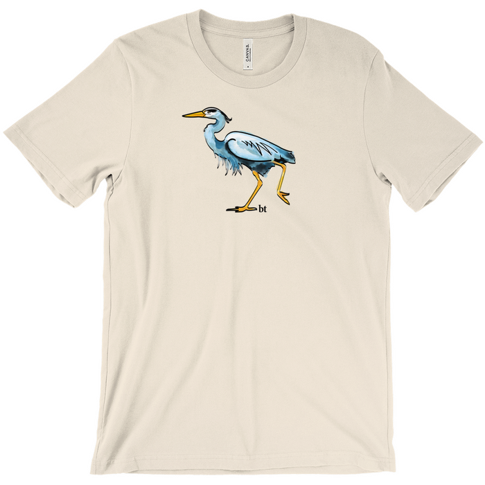 Bella + Canvas Men's Blue Heron Coloring Book Graphic T-Shirt