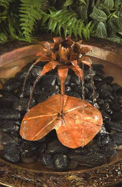 Copper Lotus Mini Dripper Water Fountain 11.5 IN x 6.75 IN x 6.75 IN