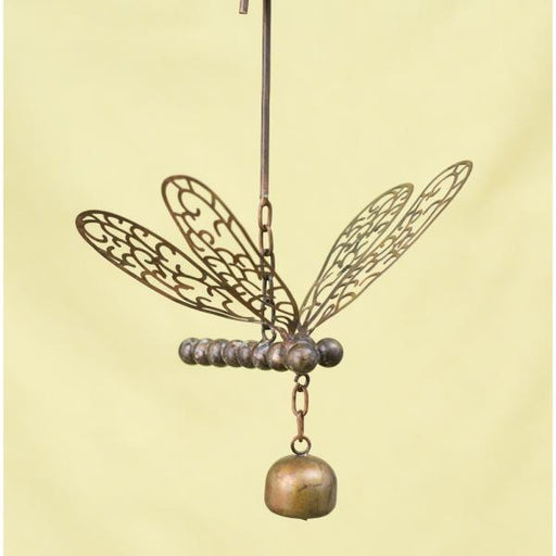 Dragonfly with Bell Flamed Finish Hanging Art