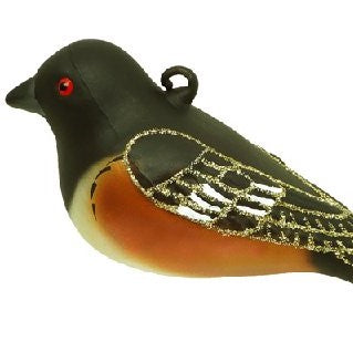 Rufous Sided Towee Ornament Hand Blown Glass 4.5 IN