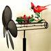Metal Cardinal Nest Whirligig Sculpture With Pole Handmade 10 IN x 12.5 IN x 55 IN