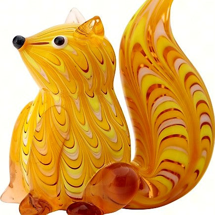 Handmade  Milano Art Squirrel Glass Animal 4 IN 