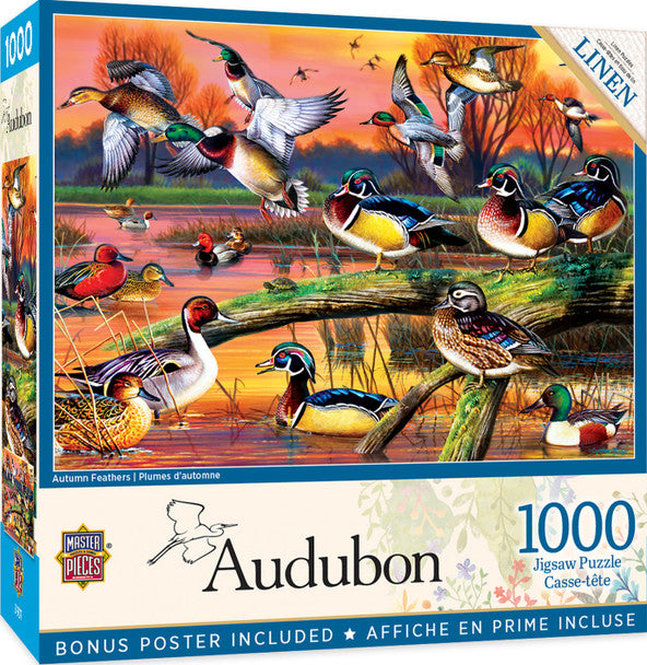1000 Piece Audubon Autumn Feathers Puzzle