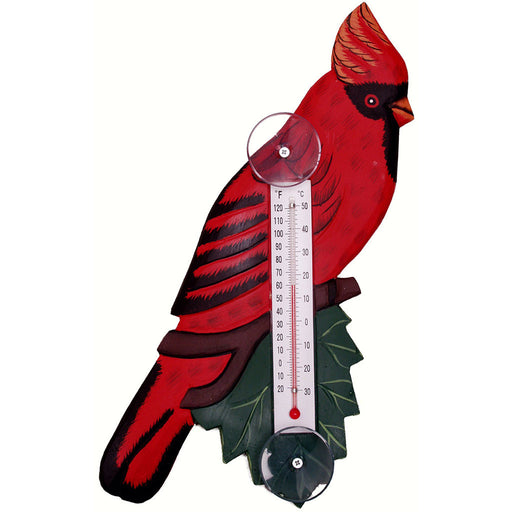 Cardinal On A Branch Window Thermometer 6.5 IN