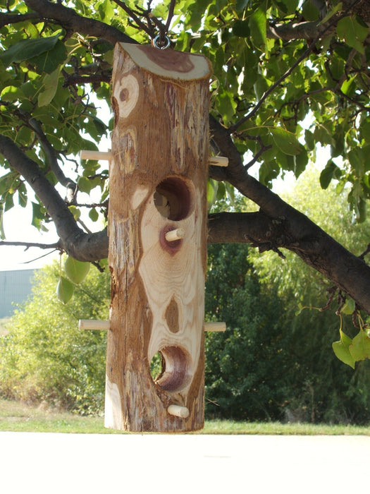 Natural Suet Log with Perches 13 IN