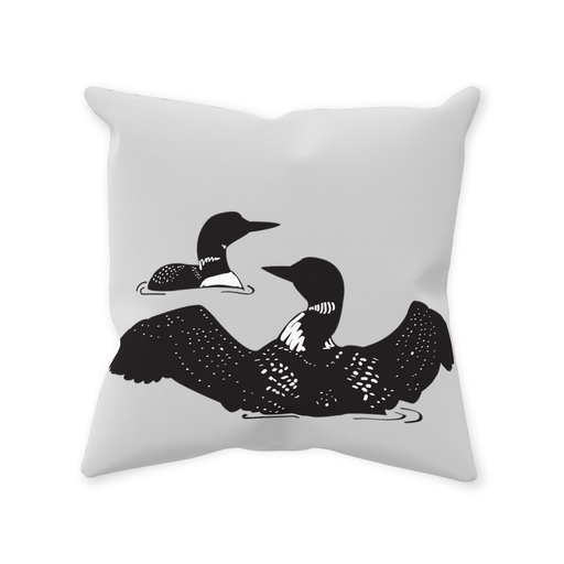 Throw Pillow Poly Fiber Double-Sided Loons in Love Design 14 IN