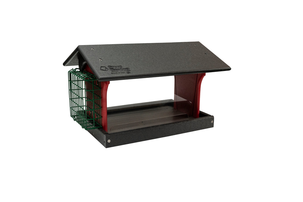 Green Meadow Seed Hopper & Single Suet Bird Feeder