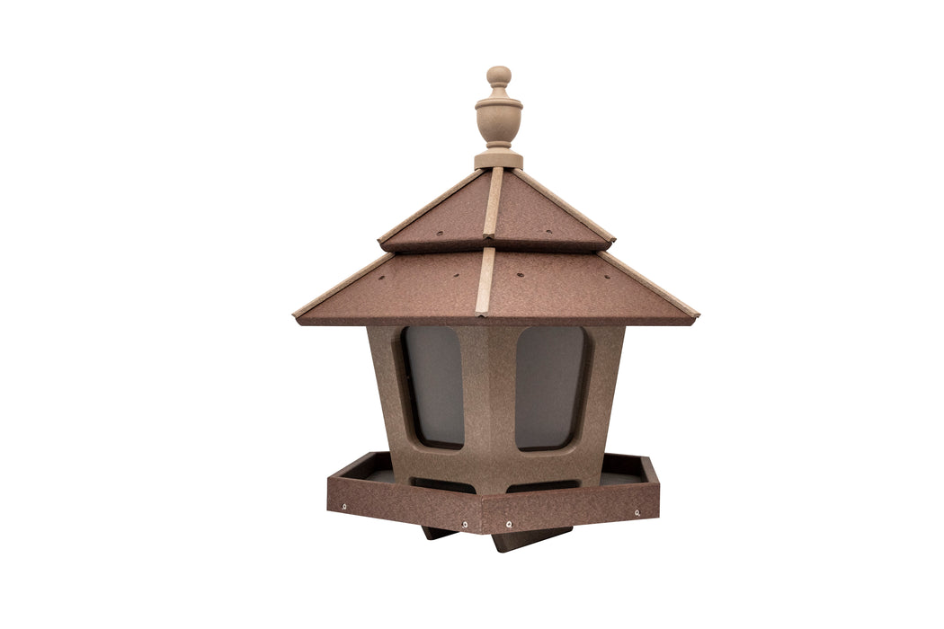 Gazebo 3-Compartment Post Mount Bird Feeder 15 LB