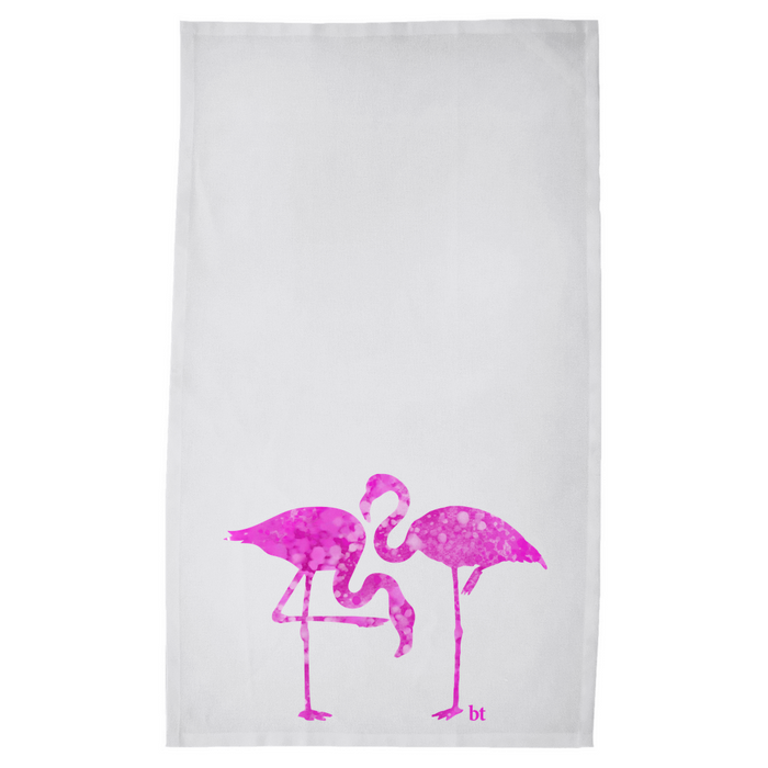 Flamingos in Love Kitchen Tea Towel