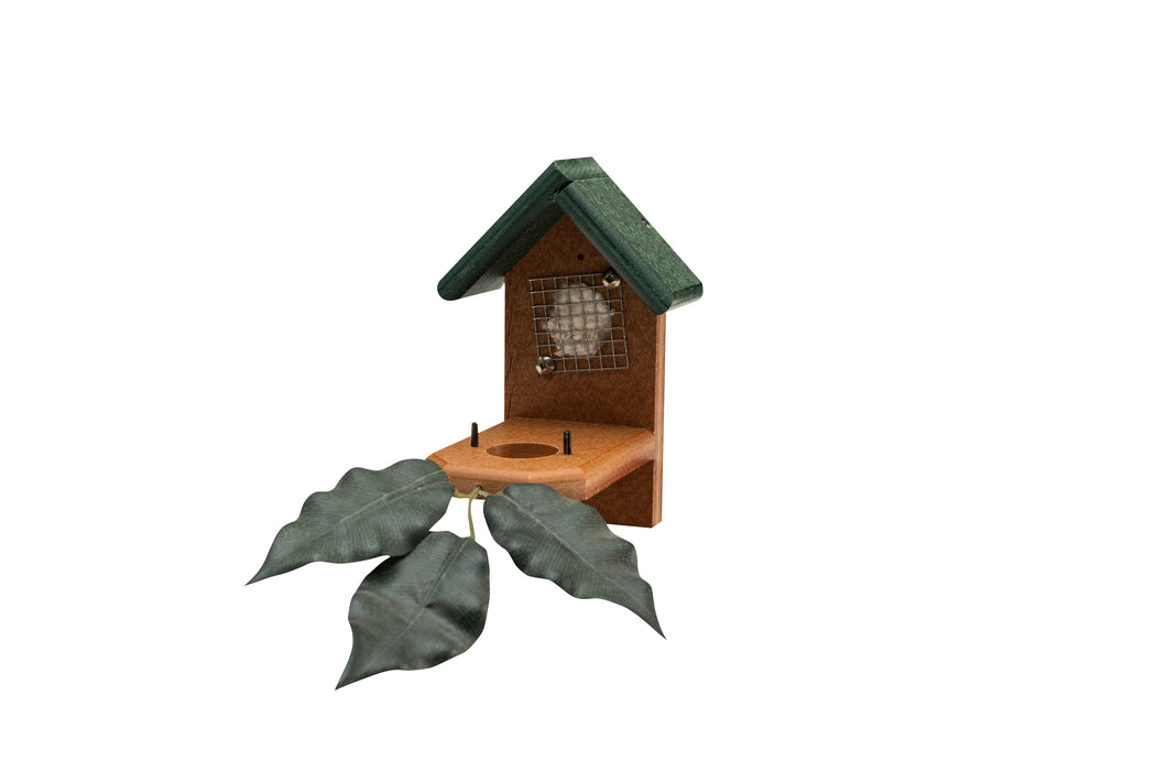 Hummingbird Nesting Platform with Nesting Material — Recycled Poly Lumber, Made in USA