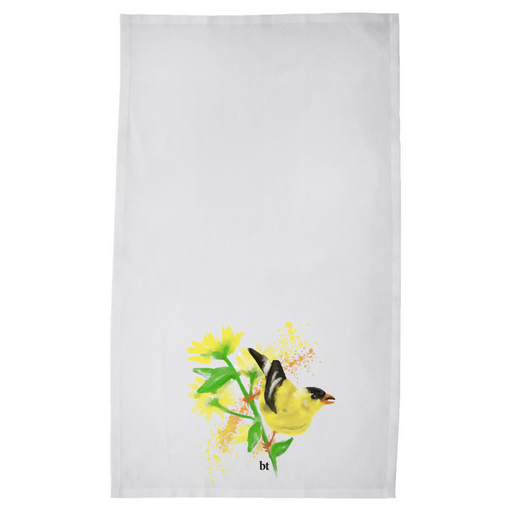 Watercolor Goldfinch Kitchen Tea Towel