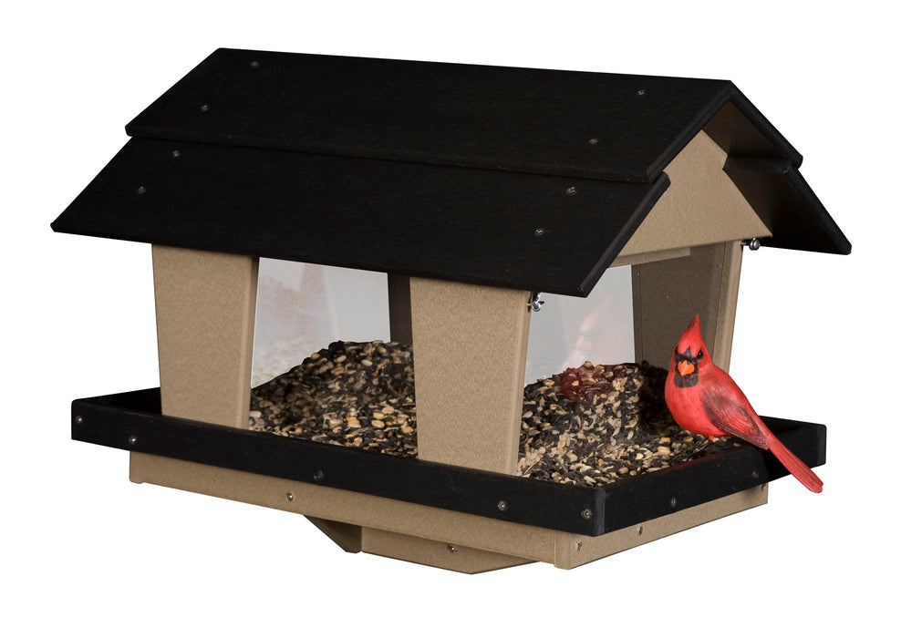 Green Meadow Classic Hopper Post Mount Bird Feeder