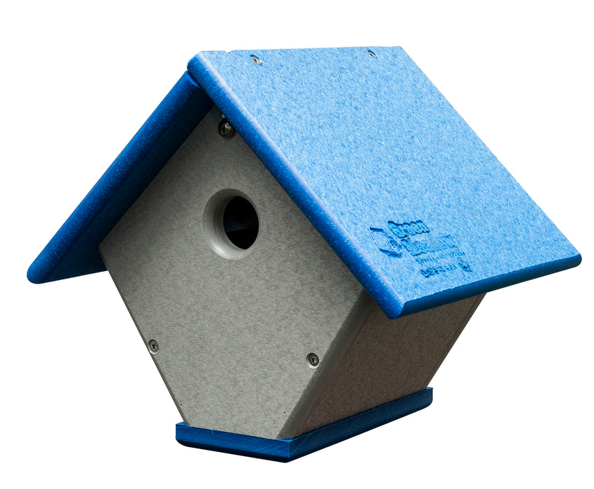 Green Meadow Wren or Chickadee Angled Hanging House