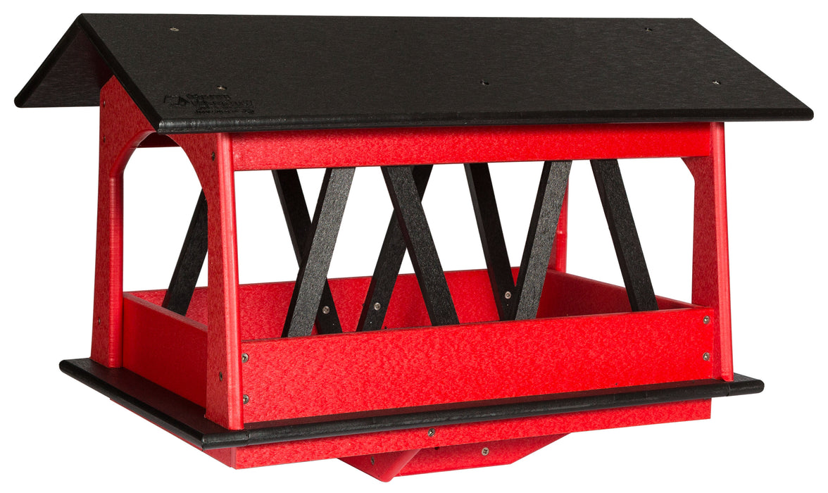 Covered Bridge Post Mount Bird Feeder 24 IN
