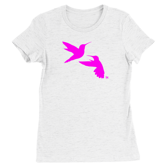 Bella + Canvas Women's Fit Cut Hummingbird Pair Silhouette Graphic T-Shirt