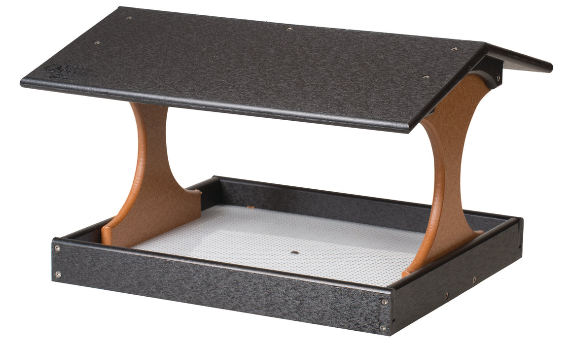 Deluxe Fly-Through Open Tray Post Mount Bird Feeder 15 IN