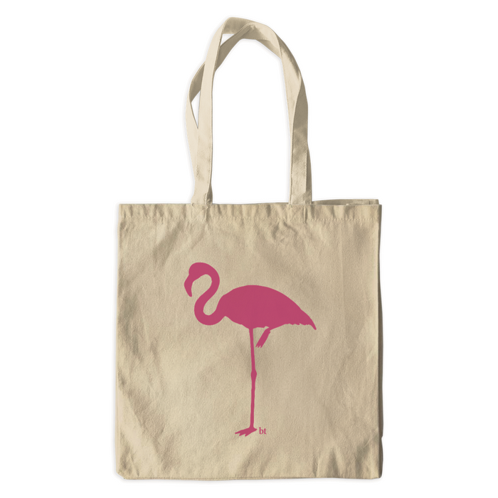 Canvas Standing Flamingo Silhouette Tote Bag