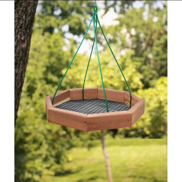 Cedar Hanging Tray Bird Feeder