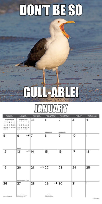 2025 Fowl Language Wall Calendar 12 IN