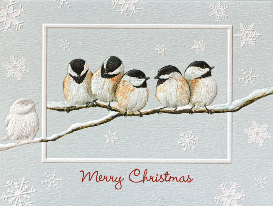 Chickadee Chorus Christmas Card 10/Box