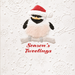 Bird in a Santa Hat on a Christmas Card