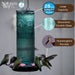 Decorative hummingbird feeder with features highlighted on a gray background