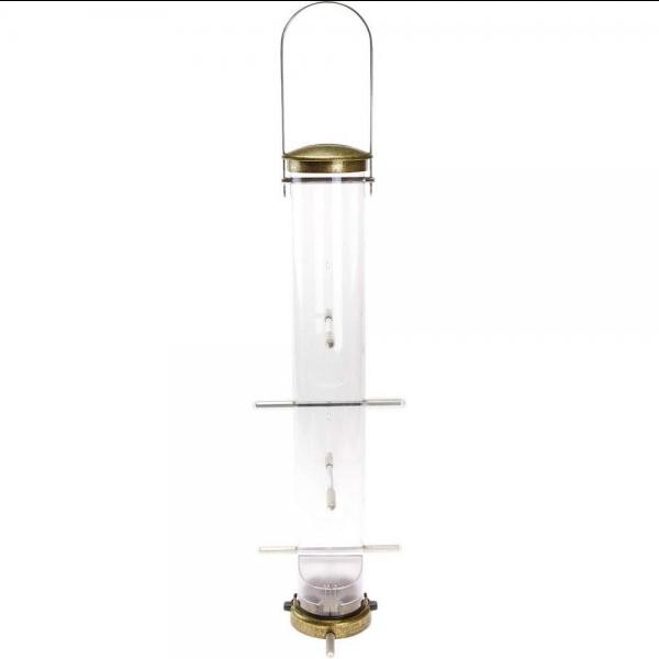 Quick Clean Thistle Tube Feeder Antique Brass 10 Feeding Stations