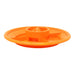 Orange plastic component on a white background