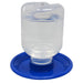 Clear plastic container with a blue base on a white background