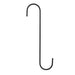Black metal S-hook on a white background