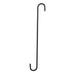 Black metal hook on a white background