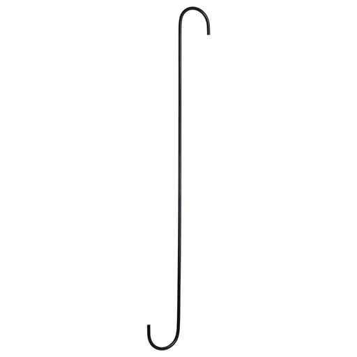 Black metal hook on a white background