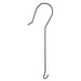 Black metal hook on a white background
