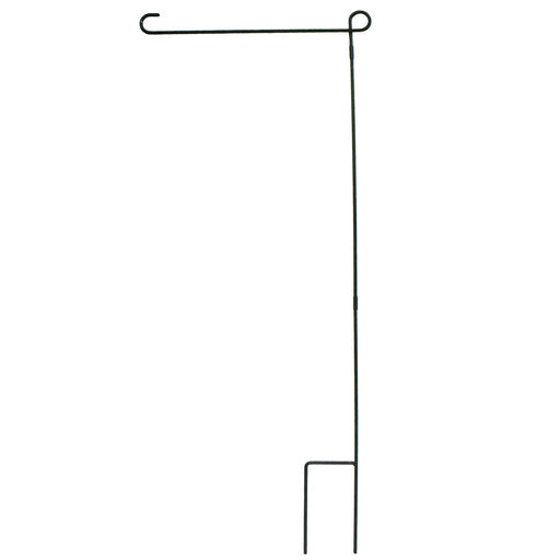 Outline of a flagpole with a flag at the top on a white background