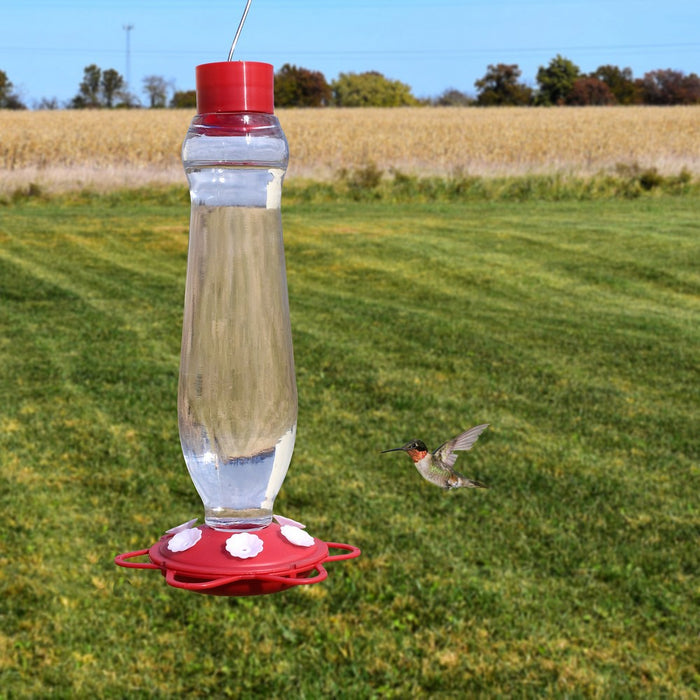 Glass Bottle 32oz Hummingbird Feeder