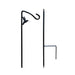 Black metal hummingbird feeder stand on a white background