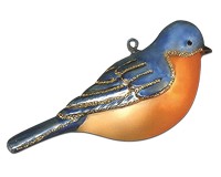 Bluebird Ornament Hand Blown Glass 4 IN