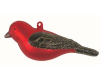 Scarlet Tanager Ornament Hand Blown Glass 4 IN