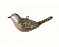 Gray Catbird Ornament Hand Blown Glass 2.38 IN x 1.75 IN x 4.25  IN