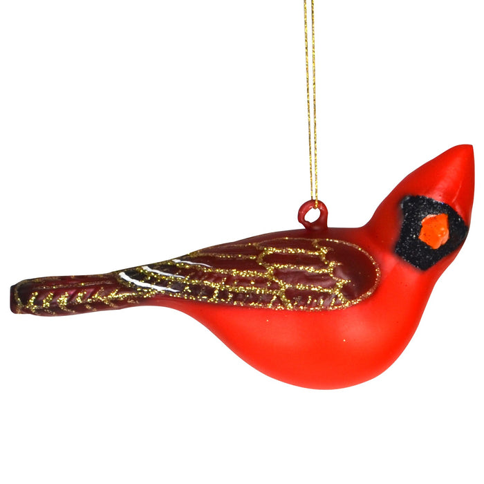 Product Bundle Includes: Cobane Male Cardinal, Bluebird, Black Capped Chickadee, Goldfinch Glass Ornaments