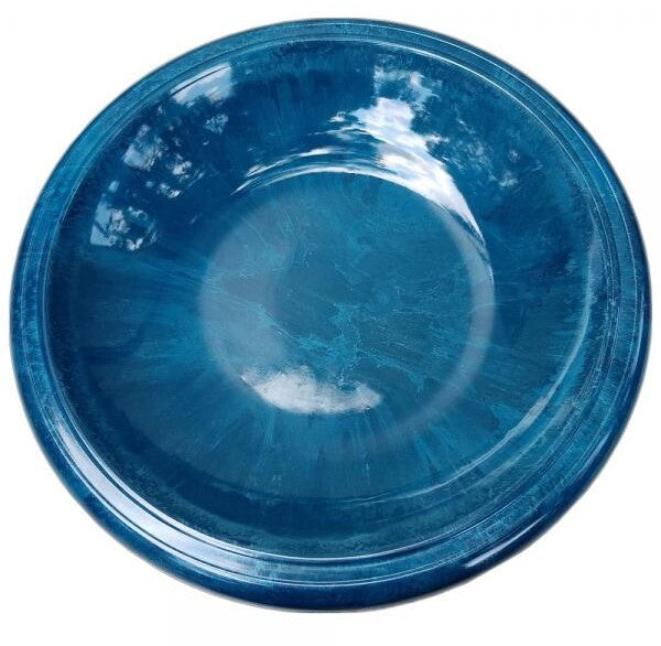 Azure Blue Gloss Fiber Bird Bowl 19 IN x 19 IN