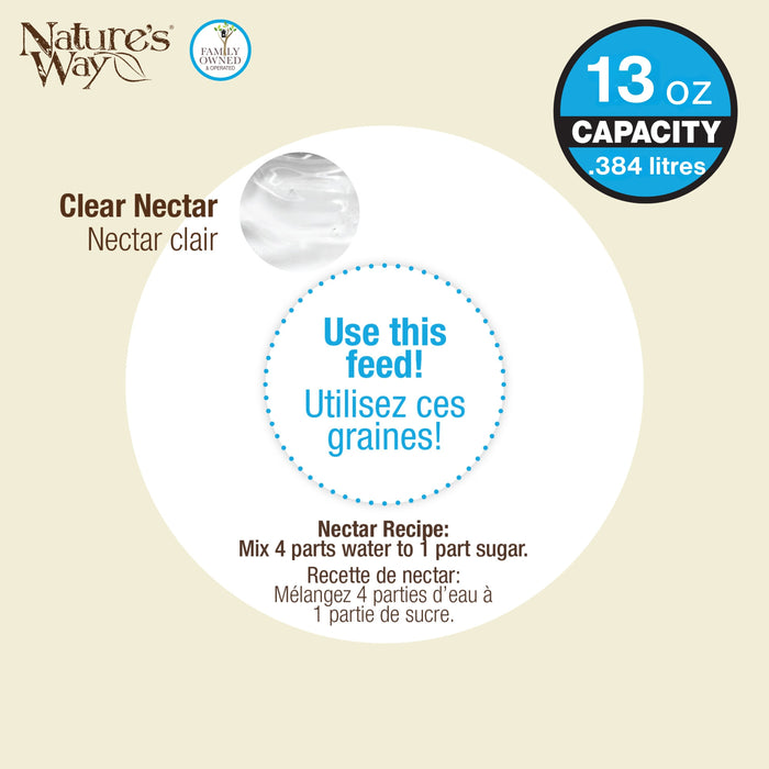 Nature's Way Clear Nectar packaging with capacity information and usage instructions.