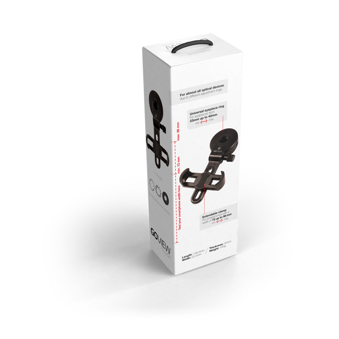 Phone mount packaging box on a white background