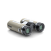 Binoculars with a beige and silver design on a white background
