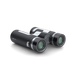 Black binoculars with silver accents on a white background