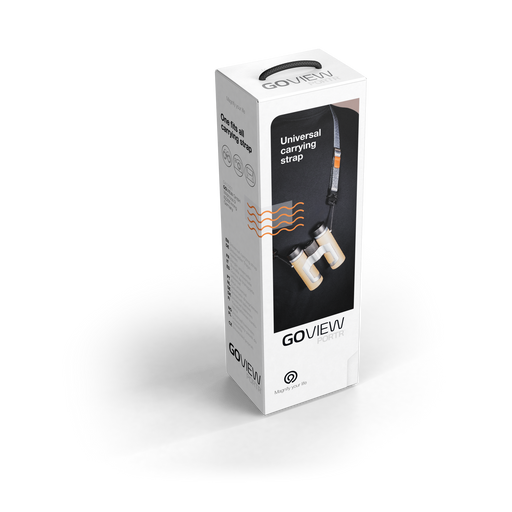 GO VIEW universal carrying strap packaging box on a white background