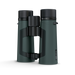 Green binoculars with black accents on a white background