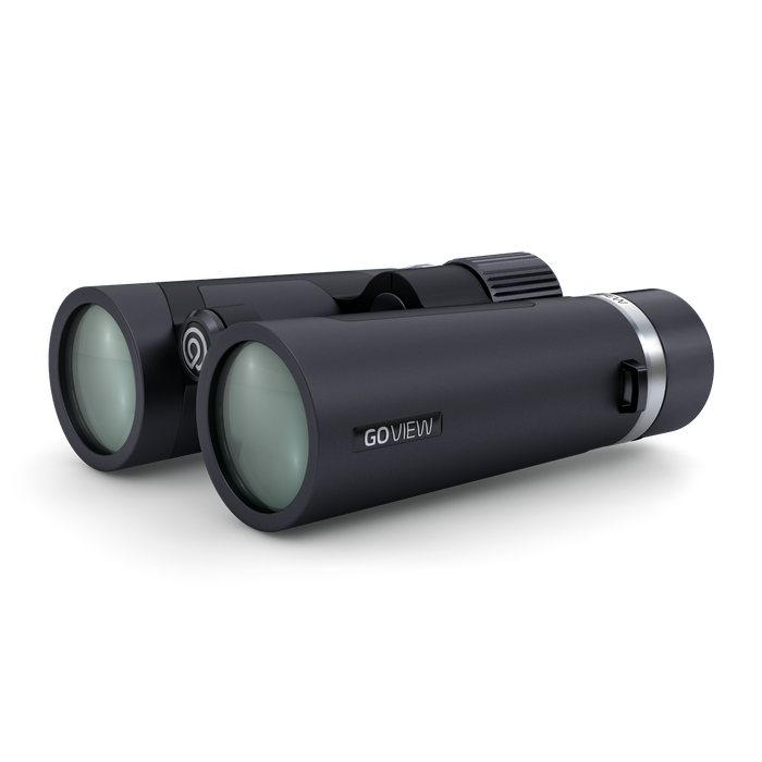 Black binoculars with 'GO VIEW' branding on a white background