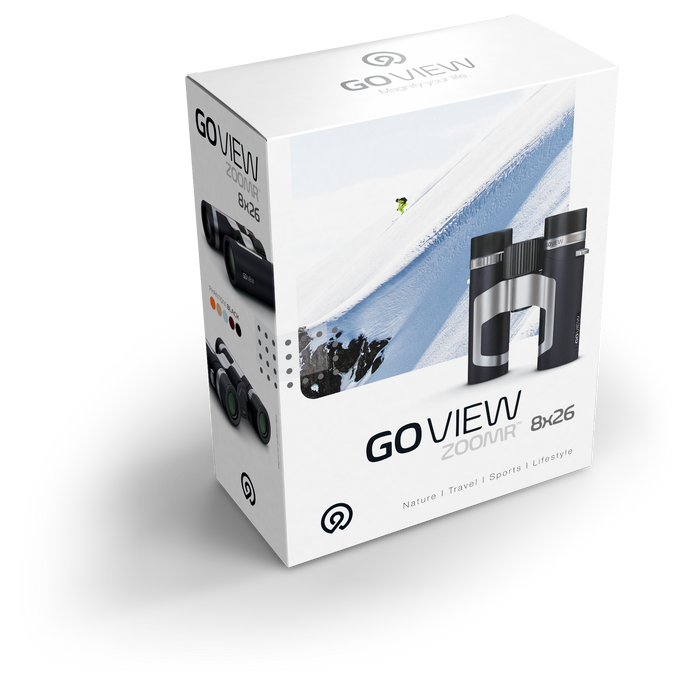 GO VIEW binoculars packaging on a white background